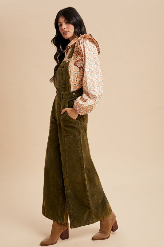 Corduroy Wide Leg Overall
