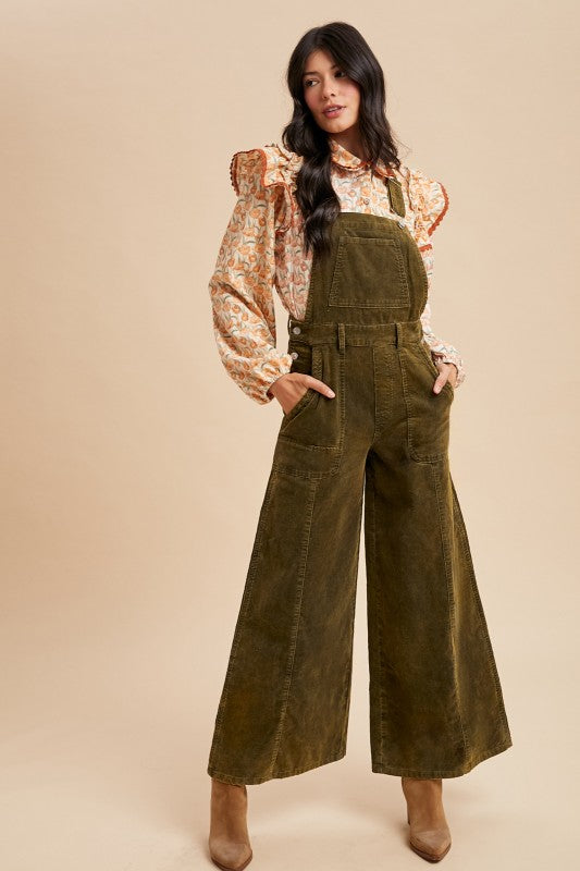 Corduroy Wide Leg Overall