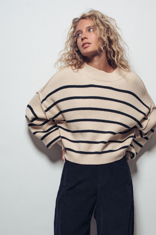 Flow It Down Ribbed Knit Pullover