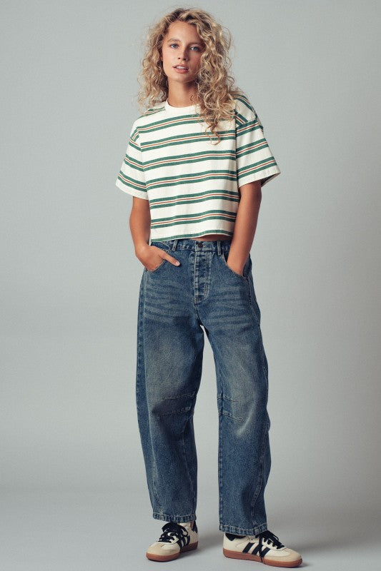 Striped Casual Crop Top
