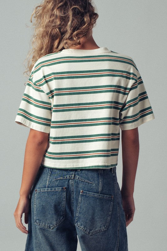 Striped Casual Crop Top
