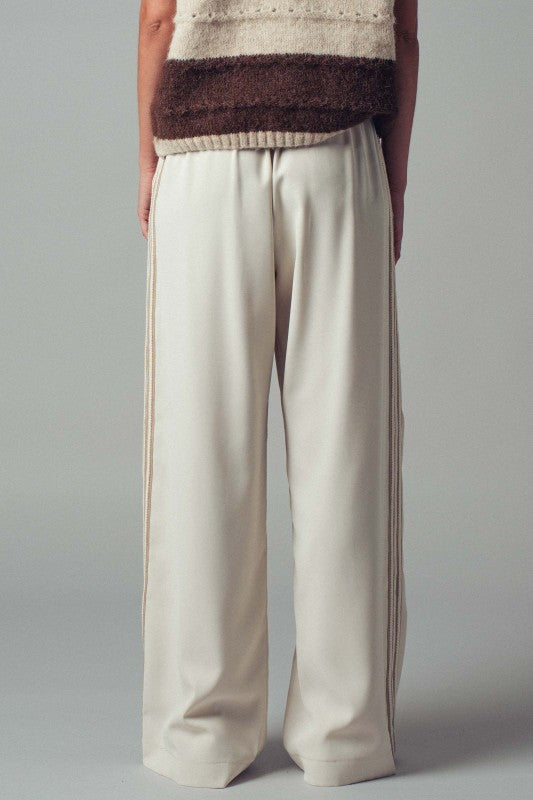 Sandstone Striped Wide Leg Pants