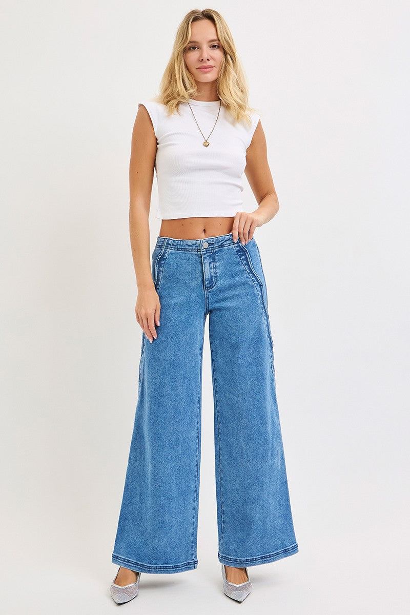 HR Wide Leg With Scalloped Edge Detail