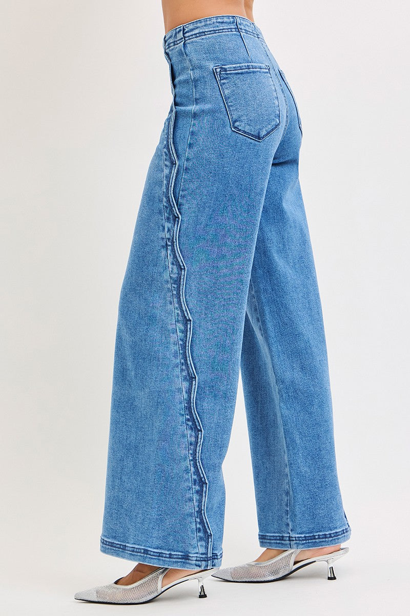 HR Wide Leg With Scalloped Edge Detail
