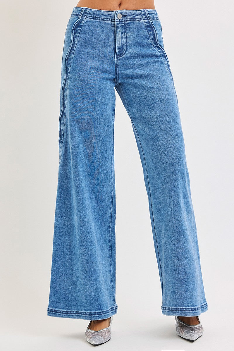 HR Wide Leg With Scalloped Edge Detail