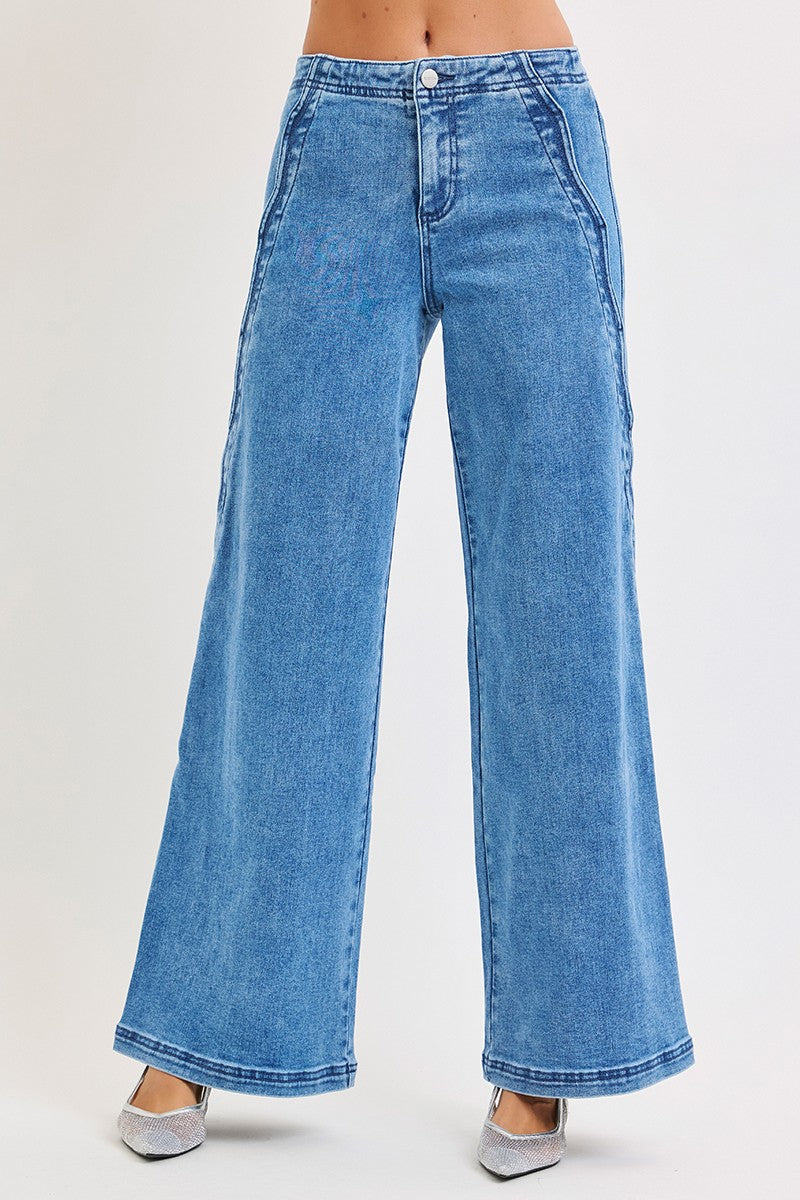 HR Wide Leg With Scalloped Edge Detail