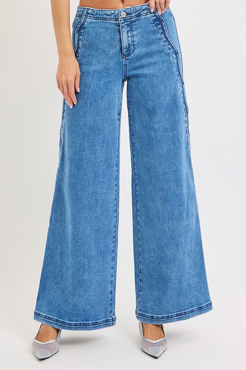 HR Wide Leg With Scalloped Edge Detail