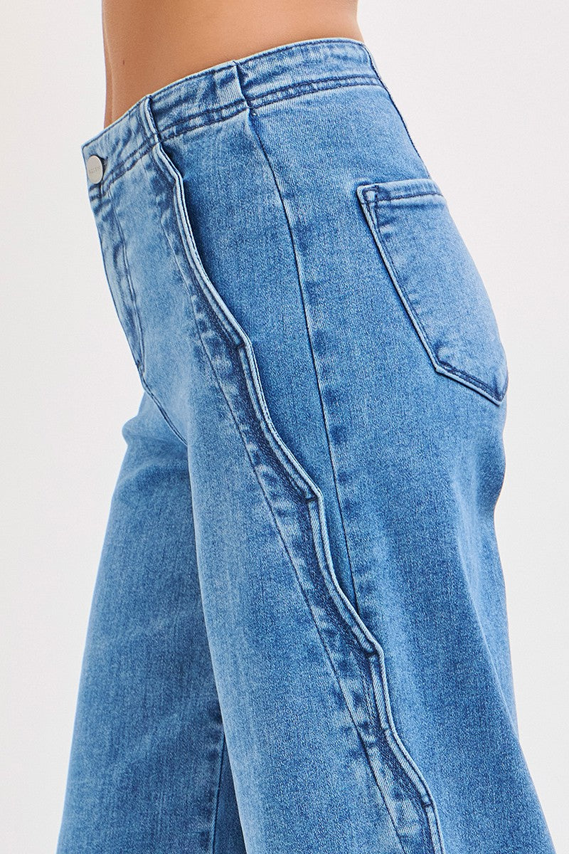 HR Wide Leg With Scalloped Edge Detail