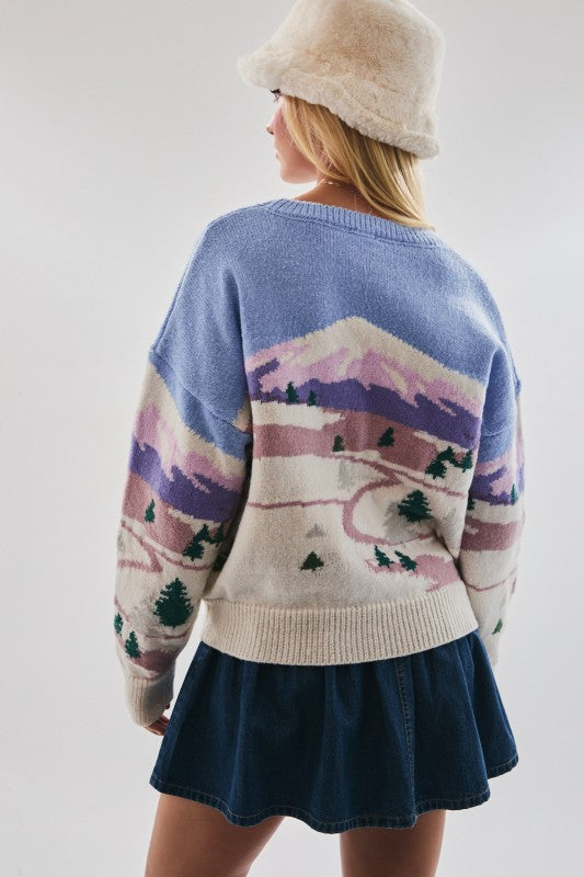 Snowy Mountain Graphic Sweater