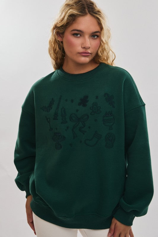 Christmas Embroidery Sweatshirt