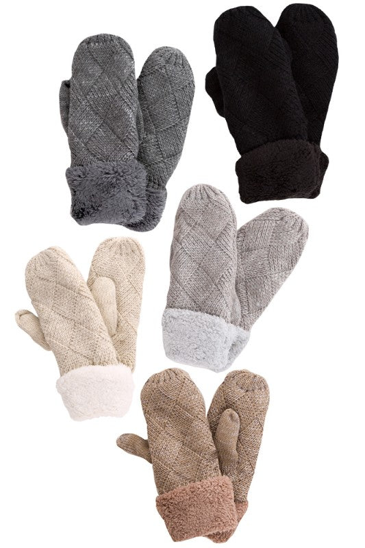 Fleece Cuff Winter Mittens