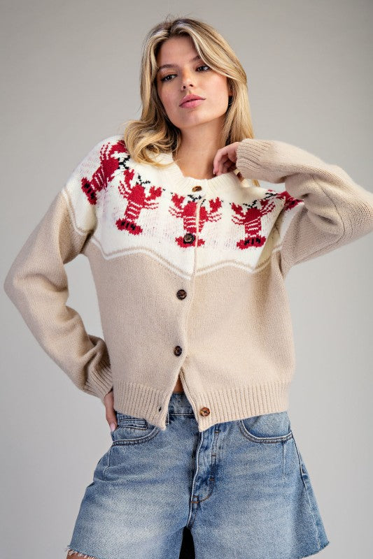 Lobster Yoke Button Down Cardigan
