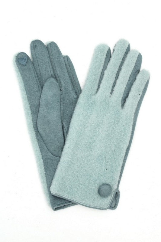 Button Accent Smart Touch Winter Gloves