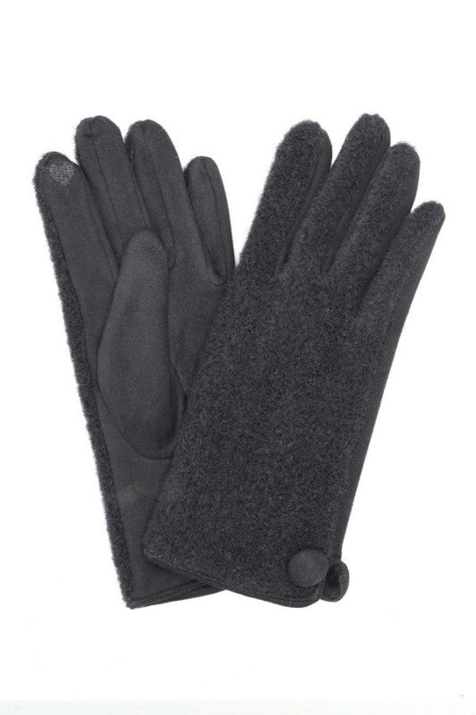 Button Accent Smart Touch Winter Gloves