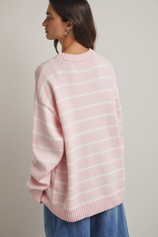Oversized Striped Knit Sweater