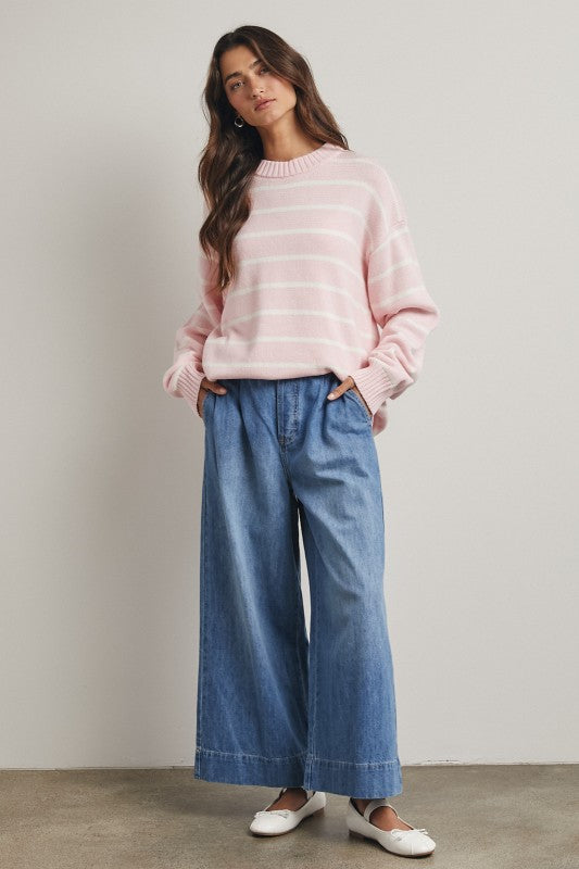 Oversized Striped Knit Sweater