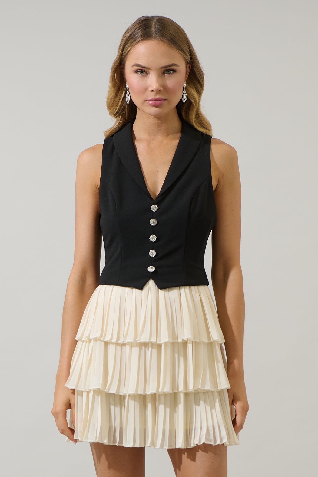 Vest Ruffle Mini Dress