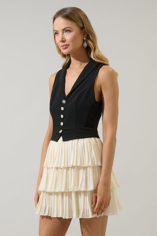 Vest Ruffle Mini Dress