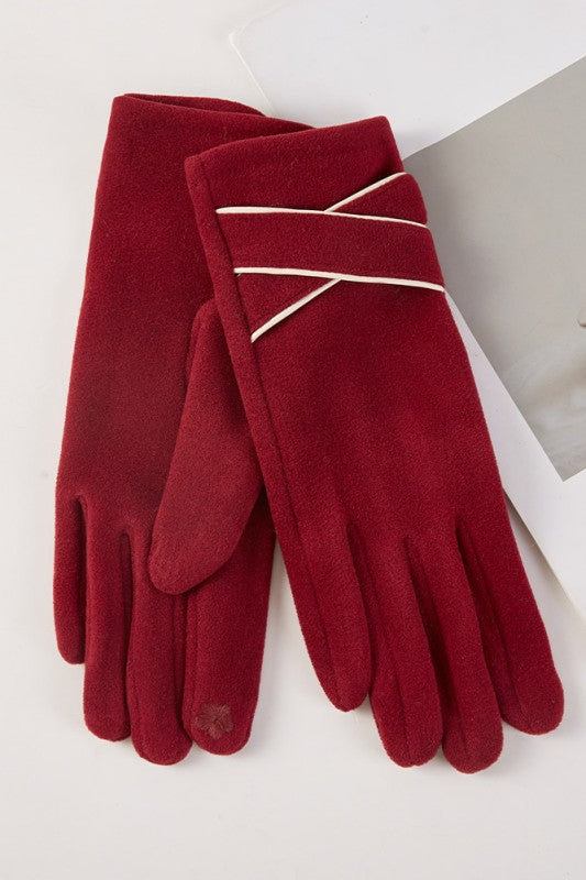 Criss-Cross Accent Winter Gloves