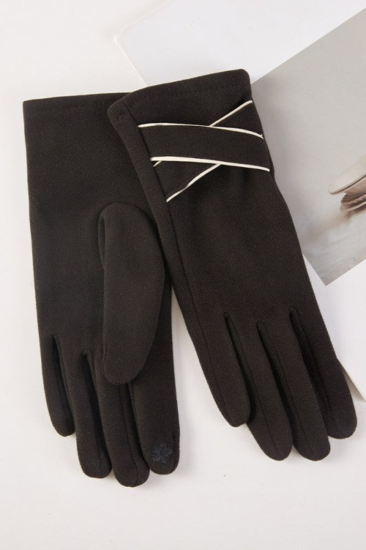 Criss-Cross Accent Winter Gloves