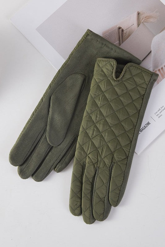 Diamond Quilted Winter Gloves