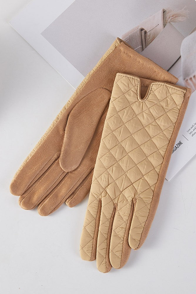 Diamond Quilted Winter Gloves