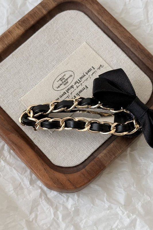 Leather Chain Barrette
