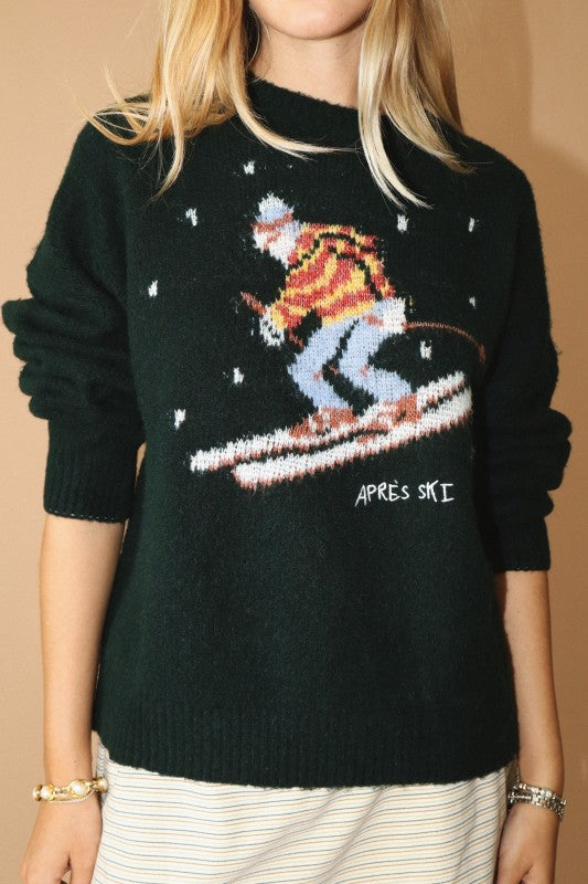 Vintage Skier Graphic Sweater