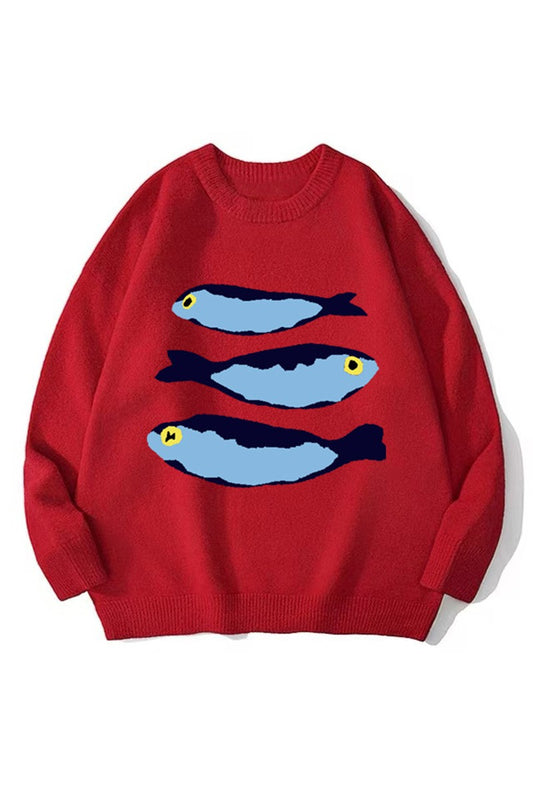 Fun Fish Graphic Sweater