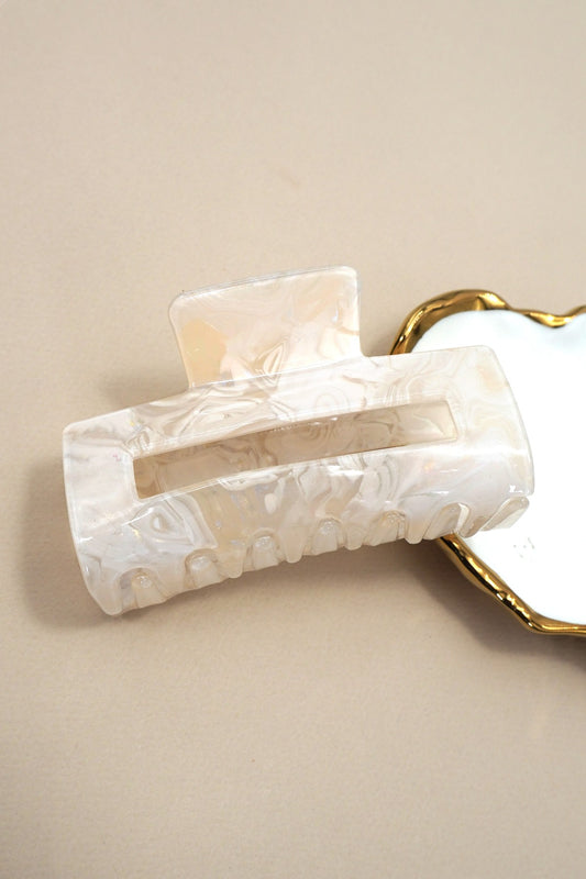 marbled acetate rectangle claw clip
