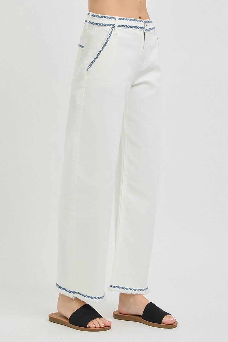 TC HR Crop Barrel Embroidered Pants