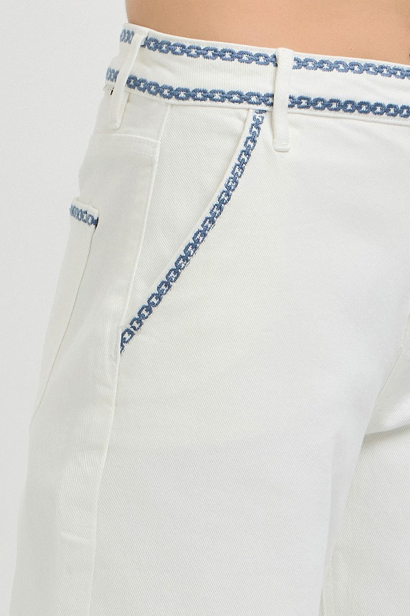 TC HR Crop Barrel Embroidered Pants