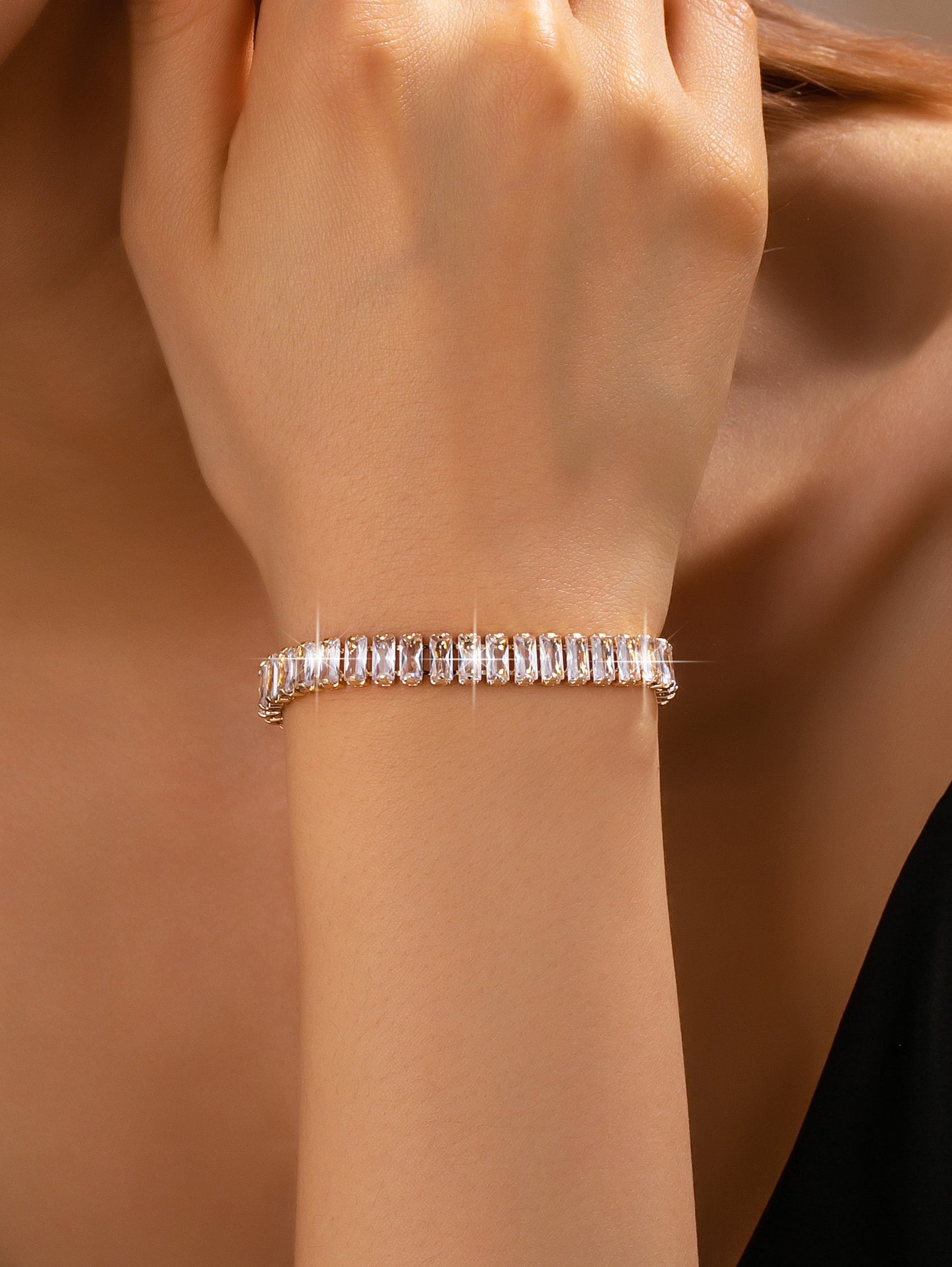 baguette crystal tennis bracelet