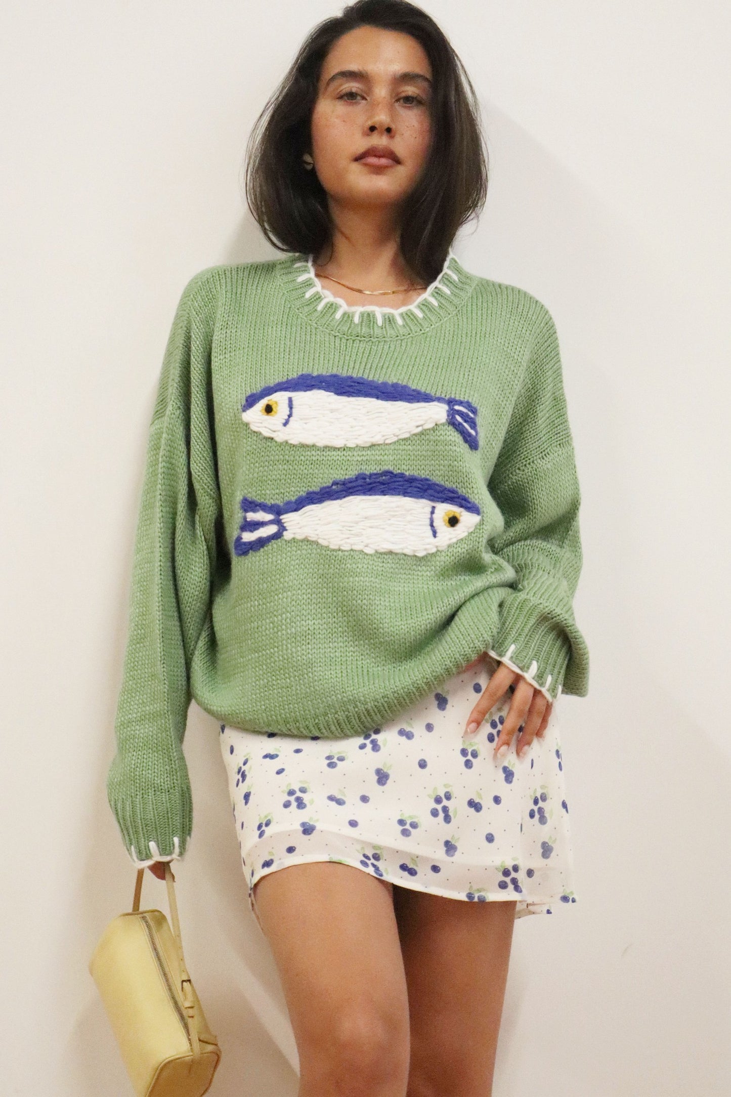 embroidered fish sweater