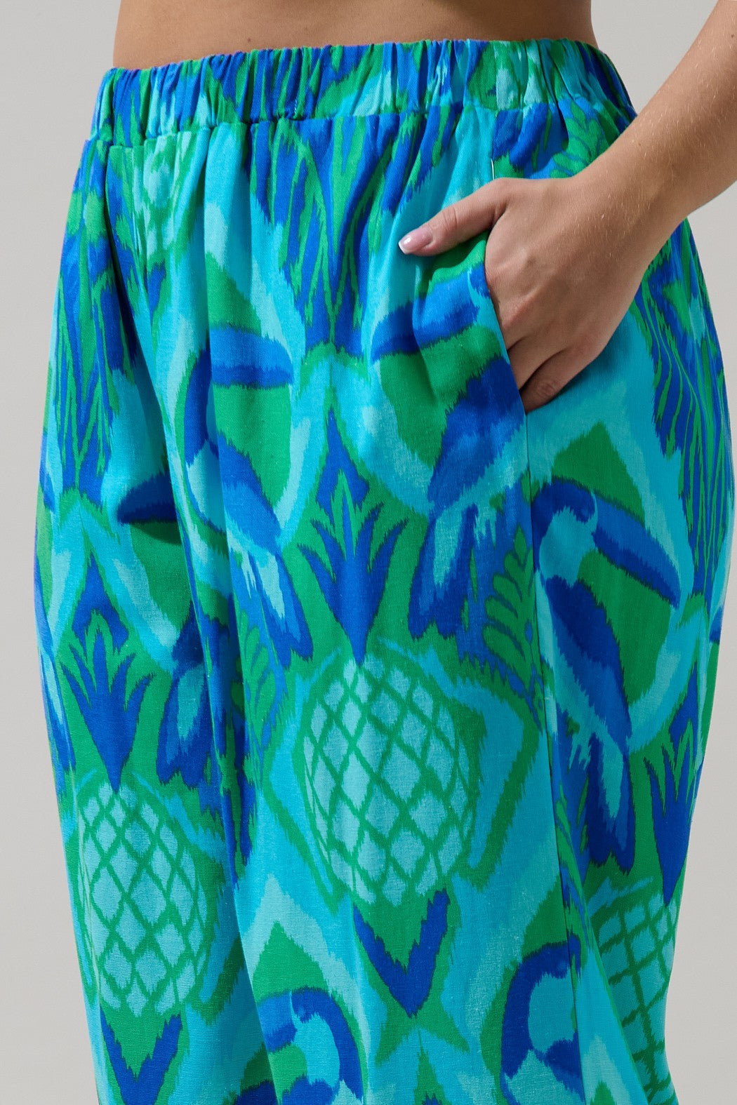 blissy tropical flare pants-curvy