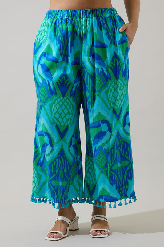 blissy tropical flare pants-curvy