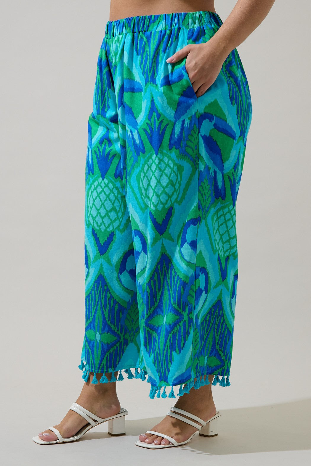 blissy tropical flare pants-curvy