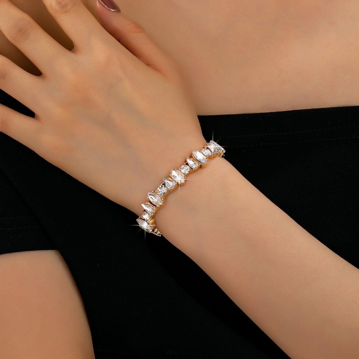 crystal stretch statement bracelet
