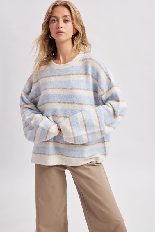 ophelia oversized striped knit sweater