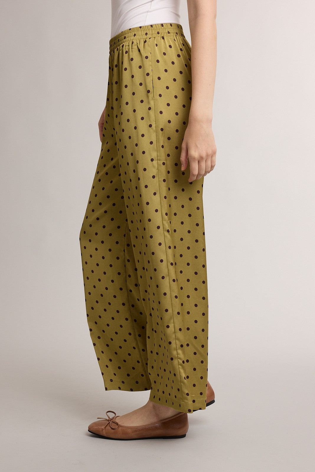 sonya satin polka dot wide leg pant