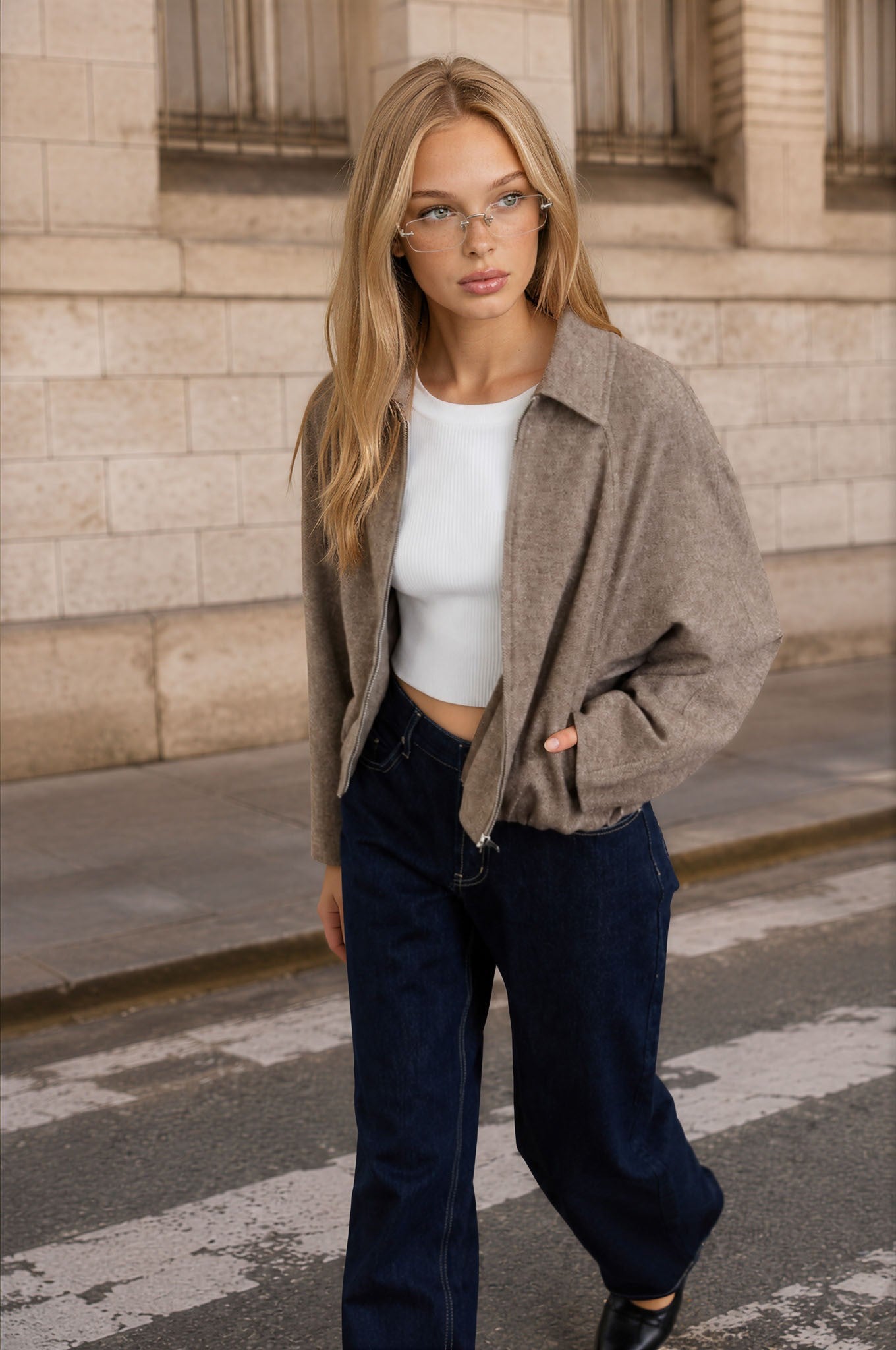 rory raglan crop balloon hem jacket