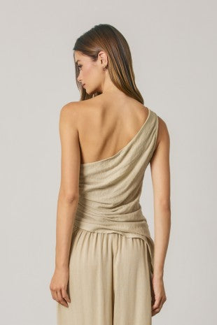 nadine asymmetrical one shoulder ruched top