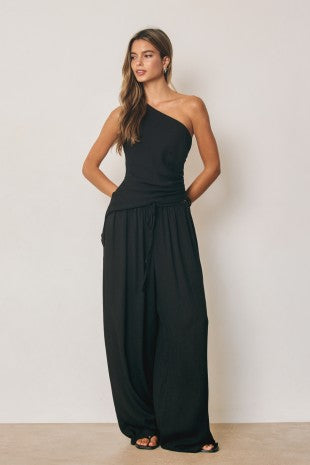nadine asymmetrical one shoulder ruched top