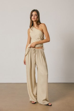nadine asymmetrical one shoulder ruched top