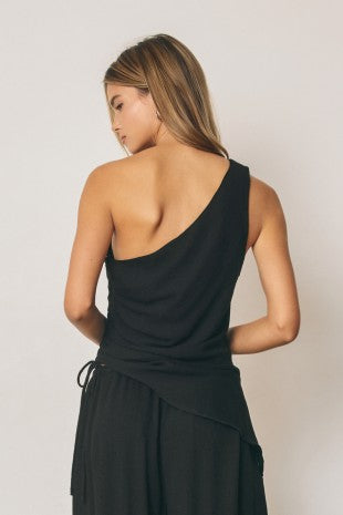 nadine asymmetrical one shoulder ruched top