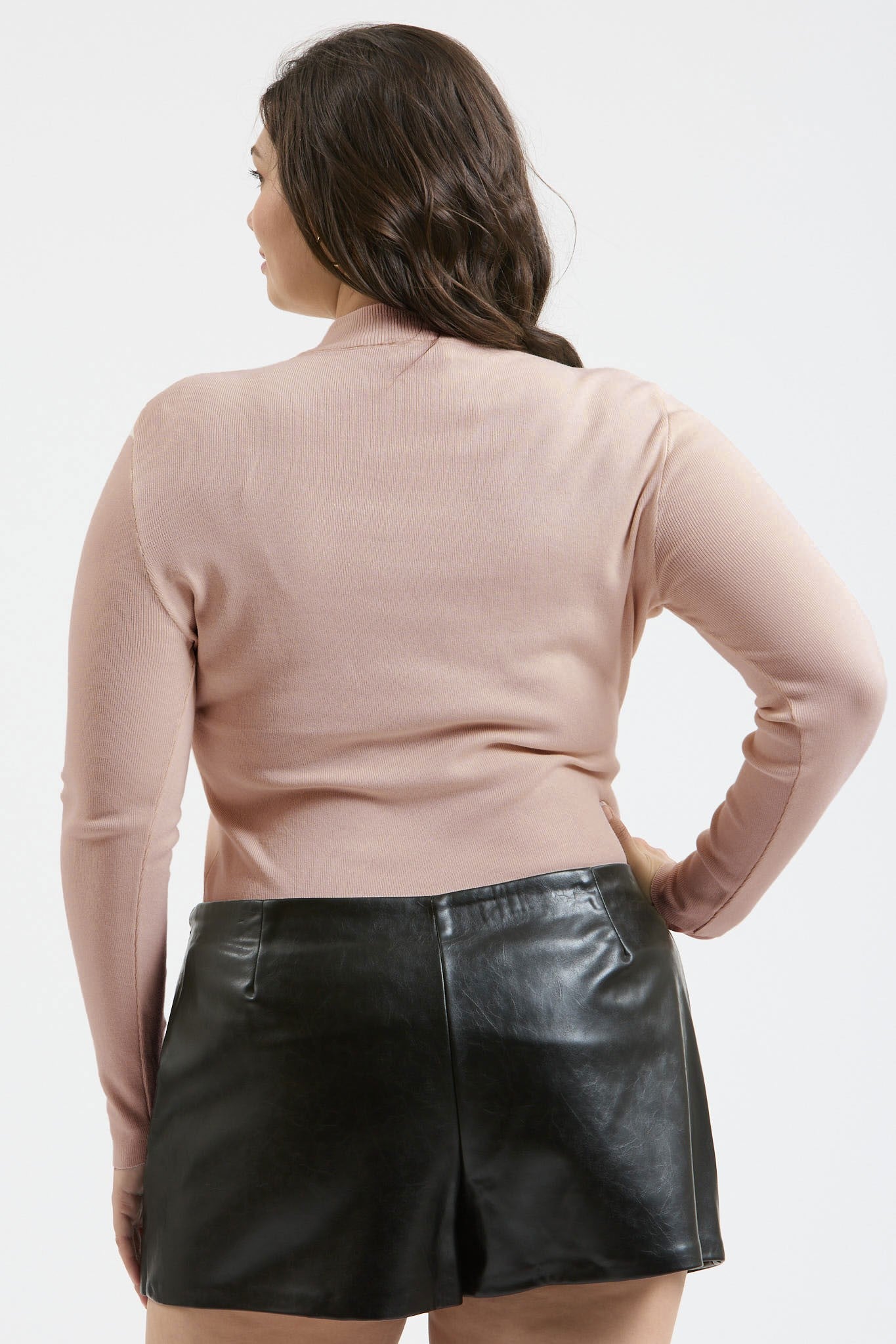 mindy mock neck sweater knit top-curvy