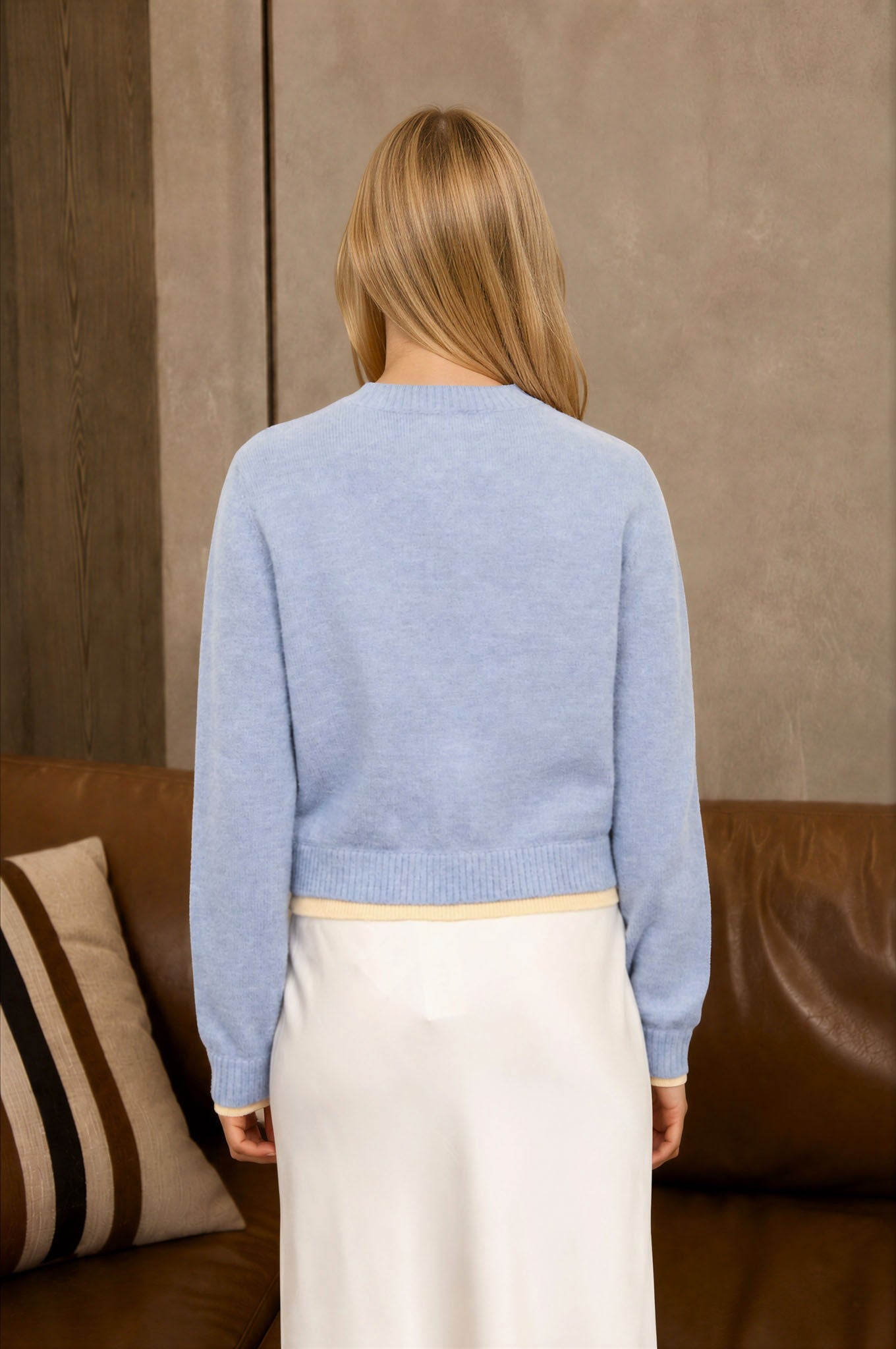 calla contrast pocket cropped button down cardigan