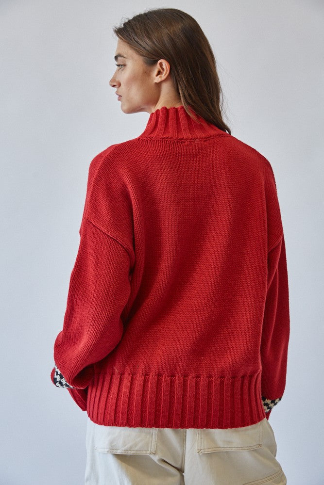 hit the slopes knit turtleneck sweater