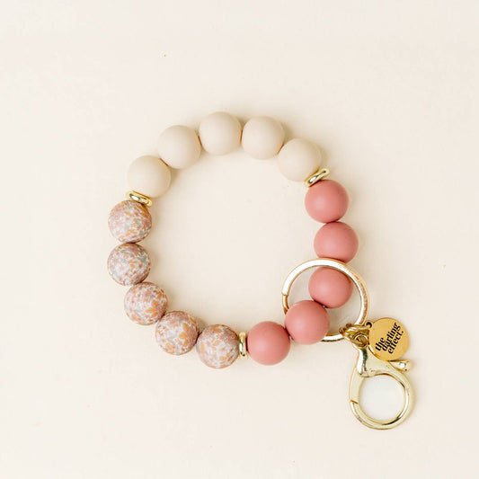 Hands–Free Keychain Wristlet–Mauve Muse