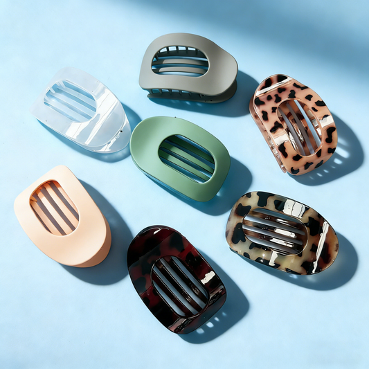 Oval Flat Hair Clip for Women, Strong Grip Clamp